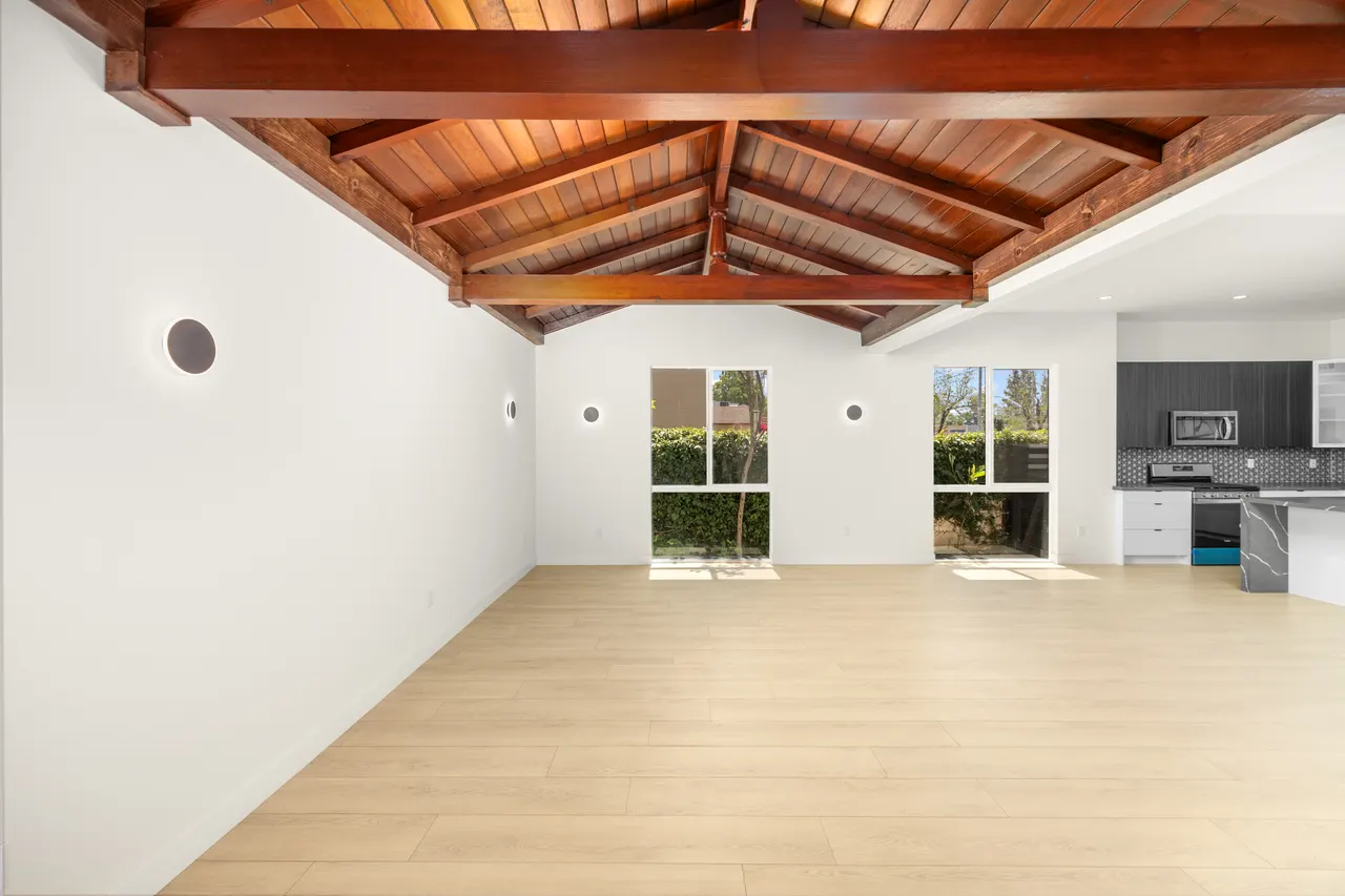 Wood-Beam Great Room Home